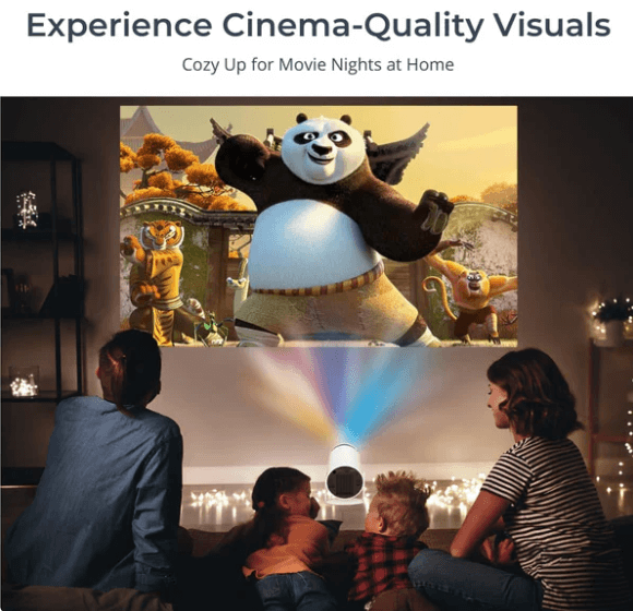 Portable 4K Projector HY300 PRO – Home & Outdoor Movie Night with WiFi & Android